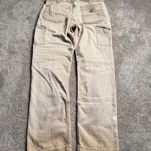 FADED BEIGE CARHARTT RELAXED FIT PAINT SPLATTER CARGO PANTS